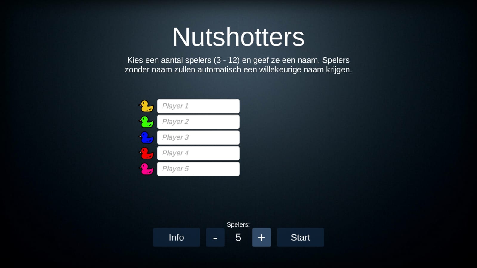 Nutshotters App Main Menu