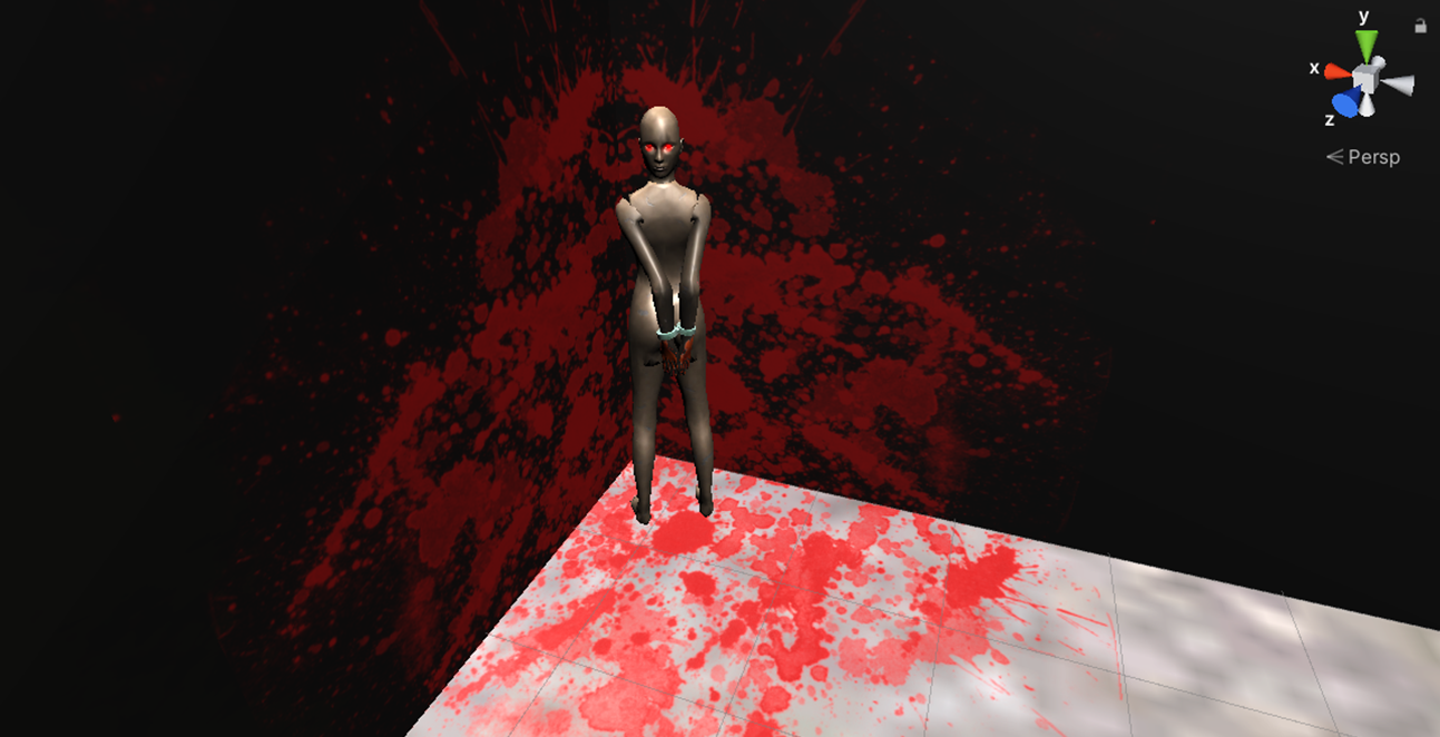 Nyctophobia game horror Mannequins with handcufs